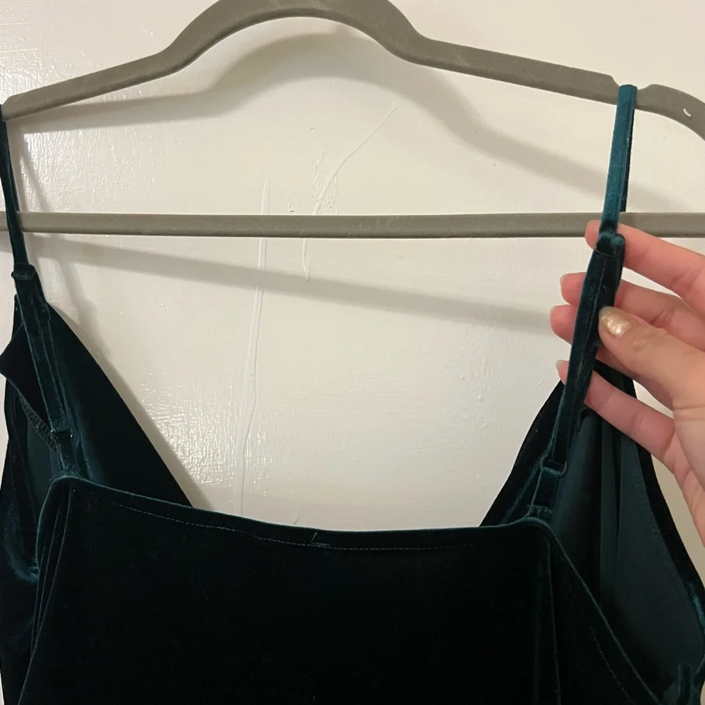 RACHEL ZOE Velvet Dress Slit V Neck Vneck sleeveless Los Angeles New York - Picture 9 of 9